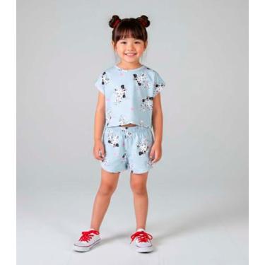 Imagem de Conjunto Infantil Feminino Short E Blusa Select Azul, 6, Azul