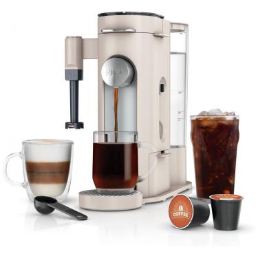 Imagem de Máquina de Café Ninja Pods e Grounds Individual XL Compatível K-Cup 4 Estilos Reservatório 2 L Frother Integrado Tamanhos 177-710 mL Pedra