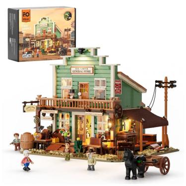 Imagem de FUNWHOLE Western General Store - Conjunto de Blocos de Montar 1895 Peças - Velha Loja do Velho Oeste para Adultos e Amantes do Oeste
