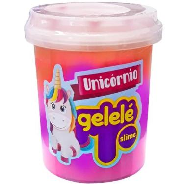 Imagem de Gelele slime unicornio pote 152g doce brinquedo, Laranja roxo rosa, UN