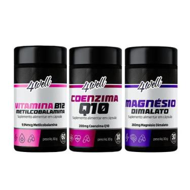 Imagem de Kit Antifadiga Crônica Coenzima Q10 + Magnésio Malato + Vitamina B12 -