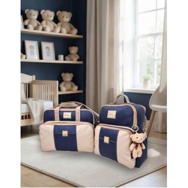 Imagem de Kit Bolsas Maternidade Grande e Mochila Bebê Enxoval + Trocador Miellu