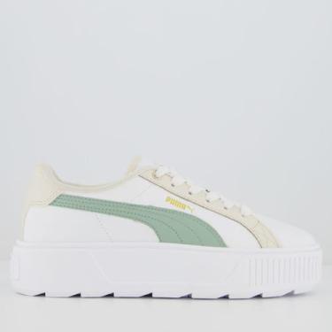 Imagem de Tênis Puma Karmen L BDP Feminino Branco e Verde, 36