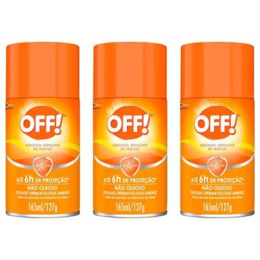 Imagem de Kit 3x Repelente de Insetos Off Aerossol 165ml Não Oleoso - OFF!