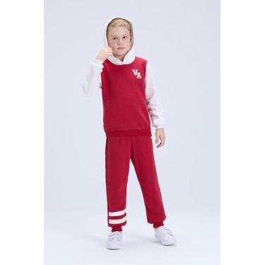 Imagem de Conjunto Infantil de Inverno Masculino Moletom Colegial VA com Capuz, 