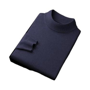 Imagem de Suéter Masculino De Tricô Gola Alta Quente Para Outono/Inverno Com Man