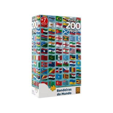 Imagem de Quebra-cabeça 200 peças Bandeiras do Mundo - Grow
