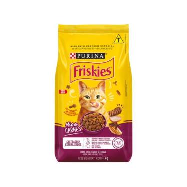 Imagem de Ração Purina Friskies para Gatos Adultos Mix de Carne 1kg - NESTLÉ PUR