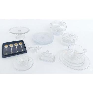 Imagem de Jogo para Chá Café e Sobremesas Cristal Pearl transparente 37 Peças Li