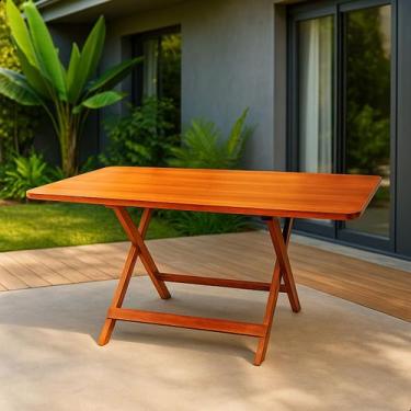 Imagem de Mesa Dobrável Bar Restaurante 120x70 Madeira Maciça - Spacoshop, Mel