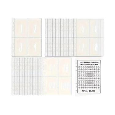 Imagem de Inserções Para Fichário A5, 100 Envelopes, Desafio De Economia De Dinh