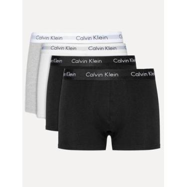 Imagem de Cuecas Calvin Klein Low Rise Trunk Mescla Preta Branca Pack 4UN, L/G