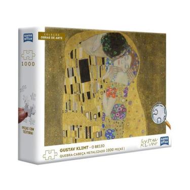 Imagem de Quebra Cabeça O Beijo Gustav Klimt 1000 peças grandes artes - Toyster 