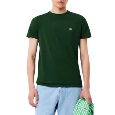 Imagem de Lacoste Camiseta masculina de manga curta Pima Jersey gola redonda, Verde, GG