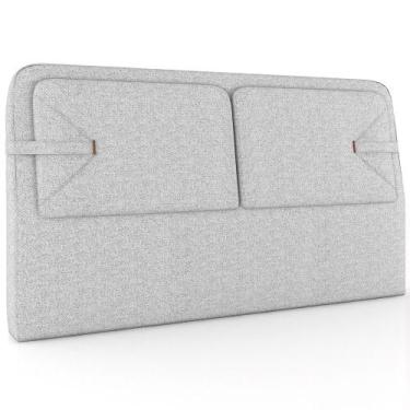 Imagem de Cabeceira Cama Box Casal Estofada 140cm Mali P05 Linho Cinza Claro - L