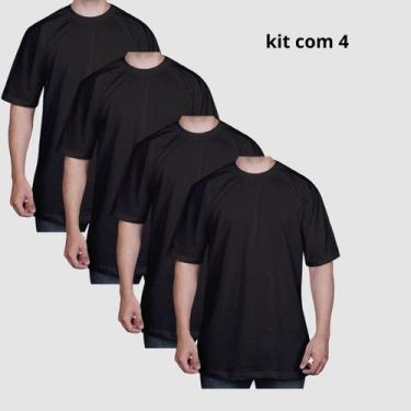 Imagem de Kit 4 Camisetas Oversized 100% Algodão Unisex Lisas - Elisa Lucas, Pre