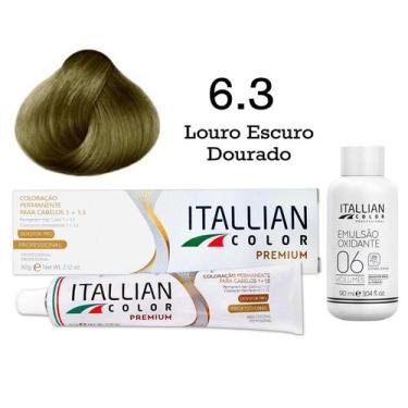 Imagem de Coloração 6.3 Louro Escuro Dourado + Oxi 06 Volumes 90ml  Itallian Col