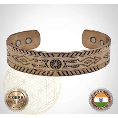 Imagem de Bracelete de Cobre Magnético Ajustável - Fluir, Tribal