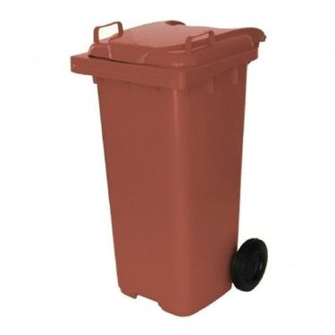 Imagem de Lixeira Container com Roda 120 Litros Jsn para Área Externa Comercial e Industrial Marrom Higipack