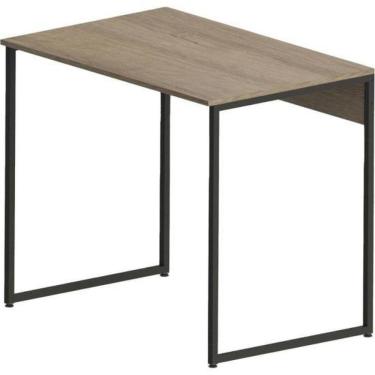 Imagem de Mesa Escrivaninha Retangular Urbana Madeira Industrial sem Gavetas em Madeira 90cm Preto