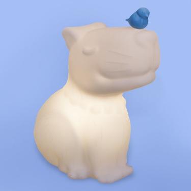 Imagem de Luminária de Mesa Capivara Branca com Passarinho com Iluminação LED Decorativa Bivolt 110-220V Branco Usare