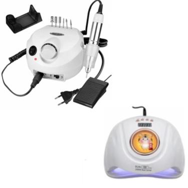 Imagem de Kit Lixadeira Elétrica Motor Porquinho Sun S8 Pro para Unhas de Gel 30000 Rpm 268W Bivo...