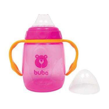 Imagem de Copo Infantil Antivazamento com Alça e Tampa - 175ml Buba Baby, Rosa
