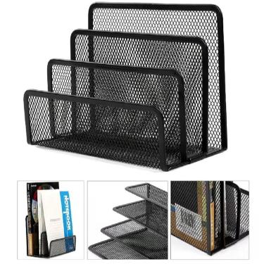 Imagem de Organizador De Mesa Metálico 3 Divisórias Para Escritório