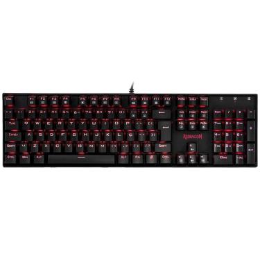 Imagem de Teclado Mecânico Gamer Redragon Mitra Single Color Preto Switch Vermelho-Unissex