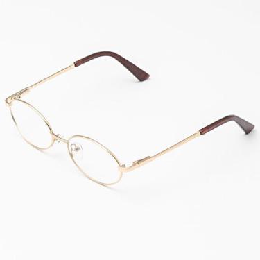Imagem de Armação Óculos Grau Metal Feminina Oval, Lily Óculos Sunrise, Dourado