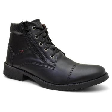 Imagem de Bota Masculina Coturno Casual material sintético Zíper Lateral Antider