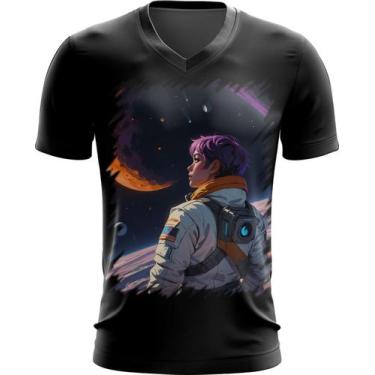 Imagem de Camiseta Gola V Astronauta Dance Vaporwave 4 - Kasubeck Store®, Baby L