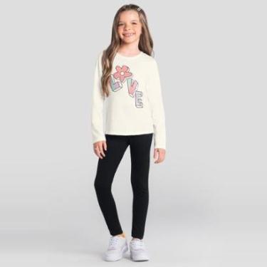 Imagem de Conjunto infantil menina floral com strass Brandili-Feminino