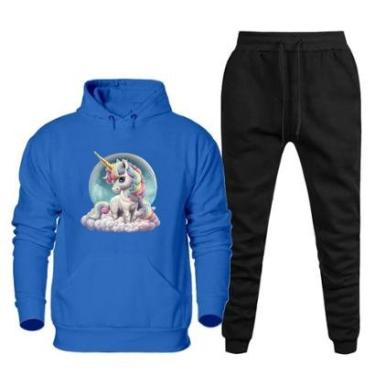 Imagem de Conjunto Abrigo Moletom Quentinho Plus Size Feminino Estampado Com Calça Basica Confort...