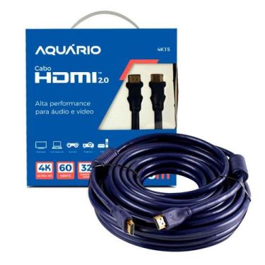 Imagem de Cabo hdmi aquário 4k15 4k macho x macho 2.0 15m - AQUARIO