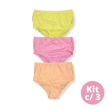 Imagem de Kit c/ 3 Calcinha Senhora de Algodão Cores Sortidas Dondoka, GG
