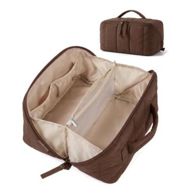Imagem de Bolsa de maquiagem BAGSMART Travel, café resistente à água para mulher