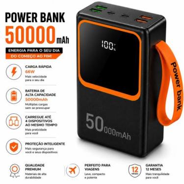 Imagem de Carregador Portatil Power Bank 50.000mah 66W Ultra Rápido Com 4 Usb Di