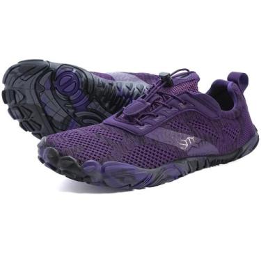 Imagem de Tênis de corrida de trilha Joomra Barefoot femininos roxos tamanho 43