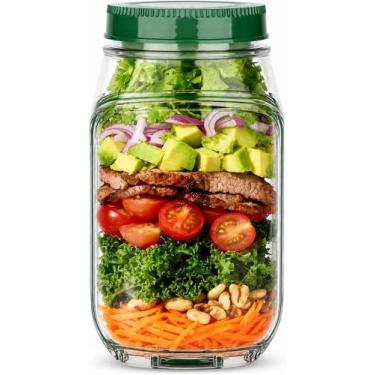 Imagem de Copo Pote de Salada Leve com Tampa e Divisória de Molho Marmiteira Fit