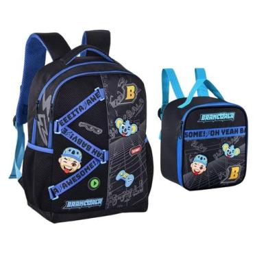 Imagem de Kit Mochila de Costas + Lancheira Clio BR24635JKIT Brancoala Cor:Preto