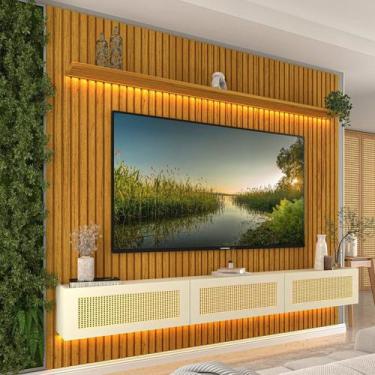 Imagem de Estante Home para TV até 85 Polegadas Ripado com LED 100% MDF 250CMX22