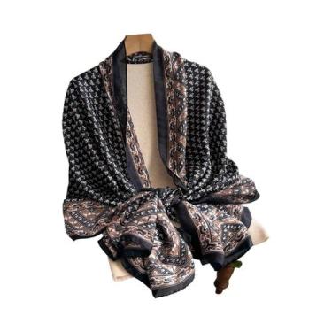 Imagem de Lenço De Seda Elegante Com Estampa Para Mulheres, Moda De Primavera, X