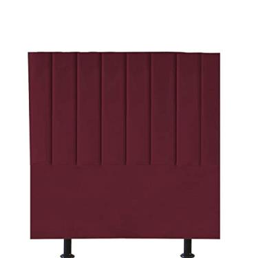 Imagem de Cabeceira Estofada Carla 90 cm Solteiro Quarto para Cama Box Suede Bordo
