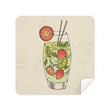 Imagem de Strawberry Fruit Juice Ilustration Pattern Glasses Cloth Screen Cleaner Suede Fabric 2 Pack
