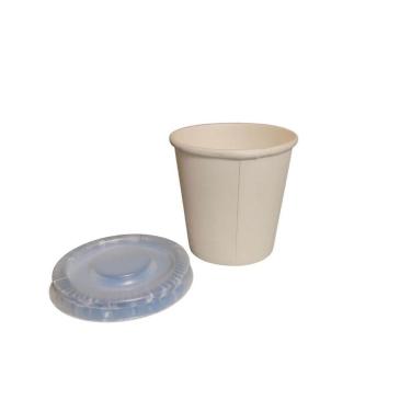 Imagem de Copo Papel Branco Com Tampa Plana Delivery 80Ml - Cx 1.000Un