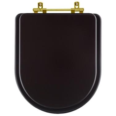 Imagem de Assento Sanitário Carrara Preto Para Ferragem Dourada