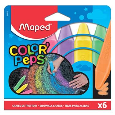 Imagem de Giz de Chão Color'Peps caixa com 6 cores, Maped, 936010