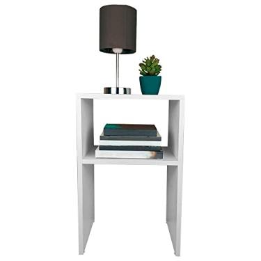 Imagem de Mesa de Cabeceira Branca Cama Solteiro Quarto Sala 50x35cm