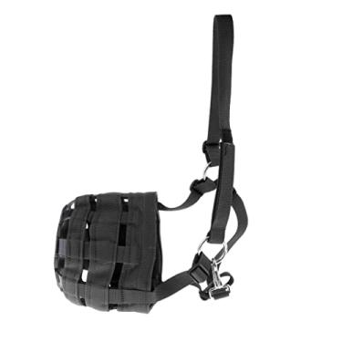 Imagem de Focinheira de nylon para cavalos, equipamentos de equitação e suprimentos, tamanho e cores opcionais da menolana, Black L